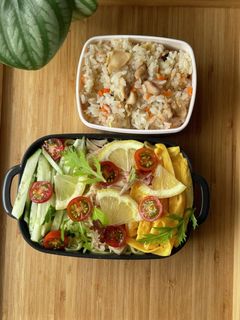 本日のお弁当:冷やし中華と炊き込みご飯-レシピのメイン写真