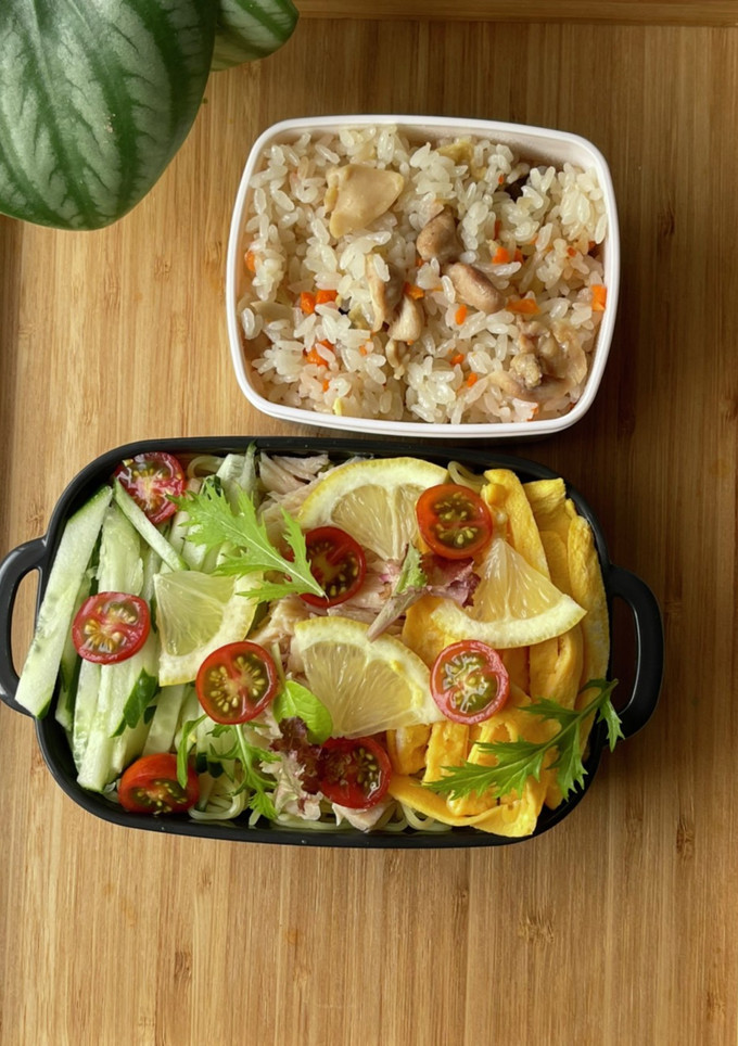 本日のお弁当:冷やし中華と炊き込みご飯-レシピのメイン写真