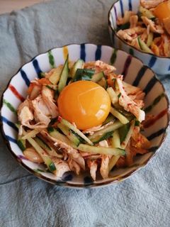 簡単おつまみ!ささみとキムチのユッケ-レシピのメイン写真