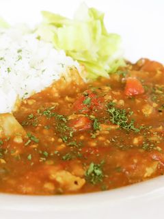 鶏胸ひき肉とトマトのヘルシー無水カレー-レシピのメイン写真