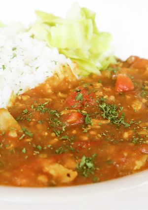 鶏胸ひき肉とトマトのヘルシー無水カレー-レシピのメイン写真