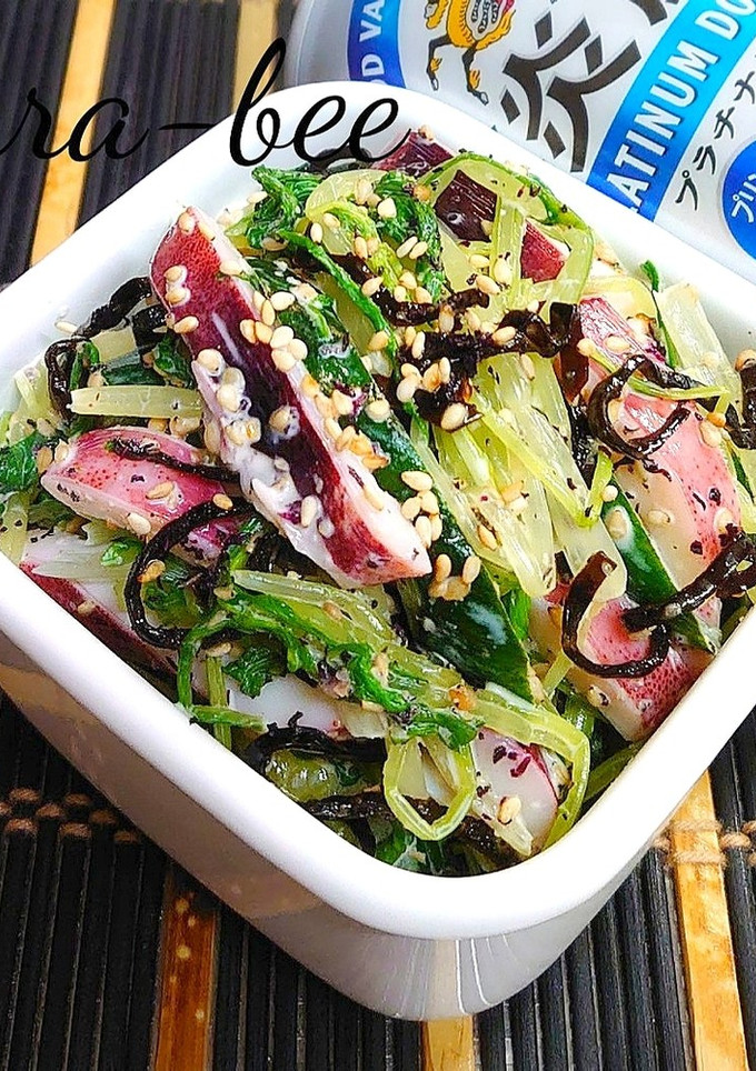 イカと野菜の塩こんぶゆかりマヨサラダ-レシピのメイン写真