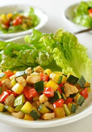 ころころ野菜と豚肉のレタス巻き-レシピのメイン写真
