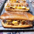 ホットケーキで夏野菜サンド