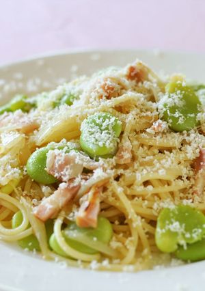 そら豆とベーコンのパスタ-レシピのメイン写真