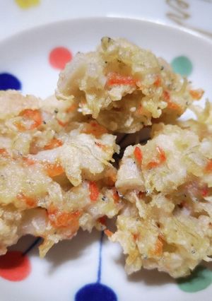 ふわっ、こり、レンコンのかき揚げ!-レシピのメイン写真