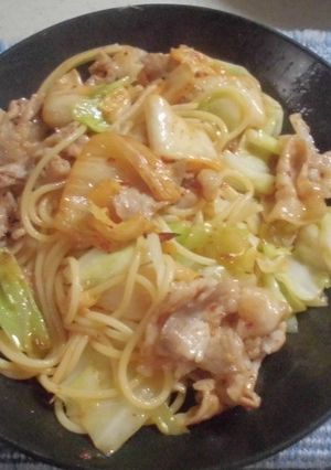 疲れたときのスタミナキムチパスタ-レシピのメイン写真