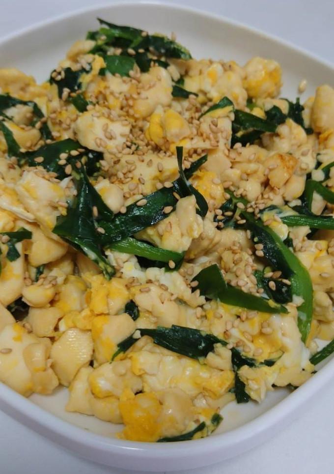 簡単！炒り豆腐＊ニラと卵の中華風＊-レシピのメイン写真