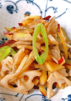 ＋食物繊維　さつまいもと根菜のきんぴら-レシピのメイン写真