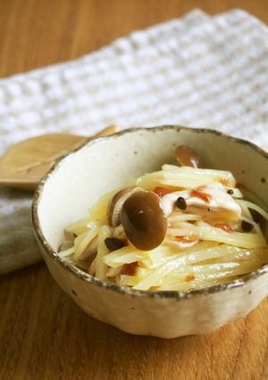 じゃが芋・しめじの梅酢あえ♪ツルツル食感-レシピのメイン写真