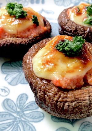 簡単!しいたけの丸焼き明太マヨ-レシピのメイン写真