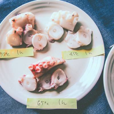45℃〜 生タコ（水タコ）の低温調理比較