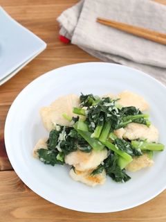 鶏むね肉と小松菜のねぎ塩炒め-レシピのメイン写真