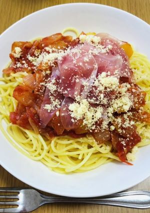 生ハムとトマトのスパイスパスタ-レシピのメイン写真