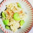 そらまめと桜海老の炊き込みご飯