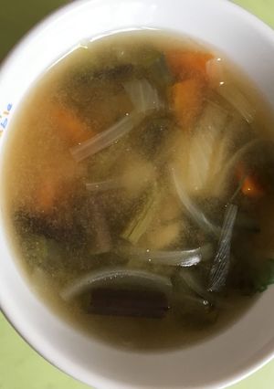 【保育園給食】わらびのみそ汁-レシピのメイン写真