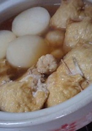 土鍋でラクラク！鶏と卵の巾着煮-レシピのメイン写真