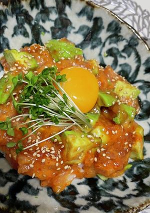 ねぎとろとアボカドのユッケ丼♩-レシピのメイン写真