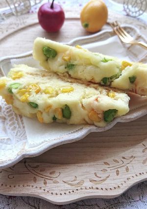 レンジで４分コーンと枝豆のチーズ蒸しパン-レシピのメイン写真
