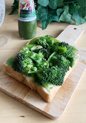 緑野菜のチーズフォンデュトースト-レシピのメイン写真