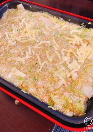 たこ焼き粉で超簡単！明太餅チーズもんじゃ-レシピのメイン写真