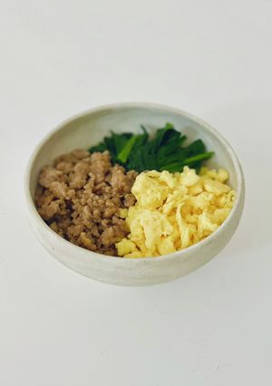 豚ひき肉でつくる、甘辛3色そぼろ丼。-レシピのメイン写真