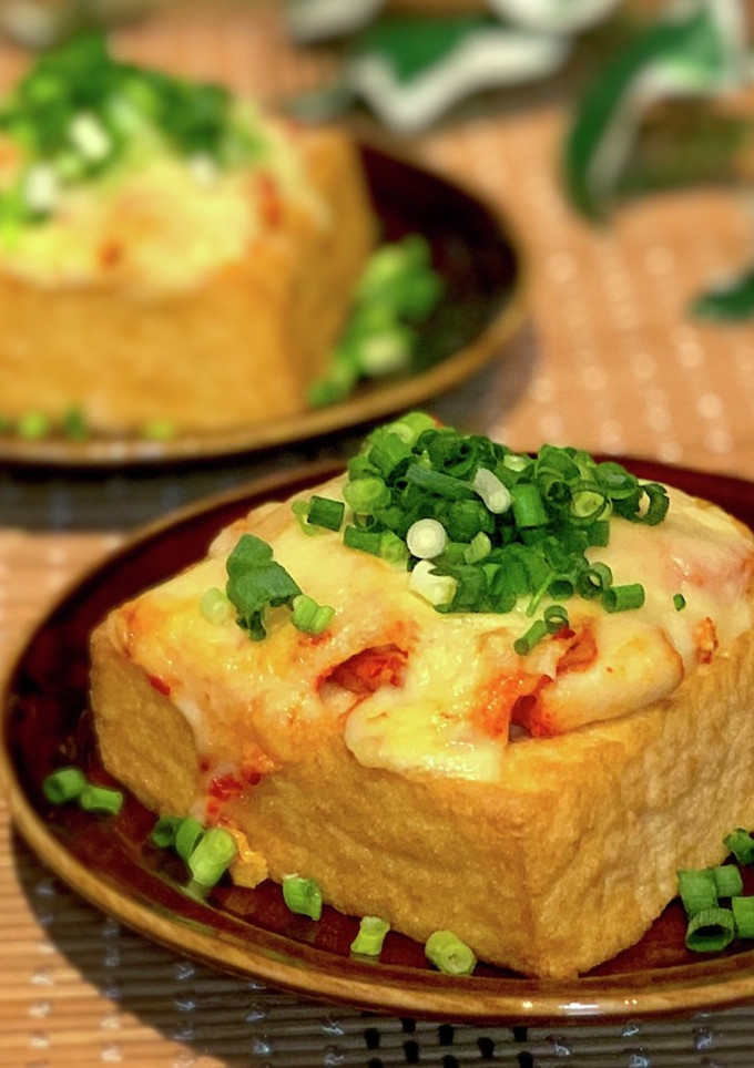簡単おつまみ♪絹揚げのキムチーズ焼き-レシピのメイン写真