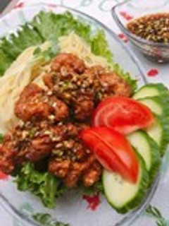 鶏唐揚げの香味ソースがけ冷やし中華-レシピのメイン写真