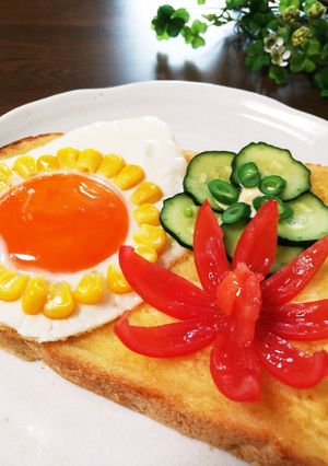 夏野菜のカラフルオープントースト♡-レシピのメイン写真