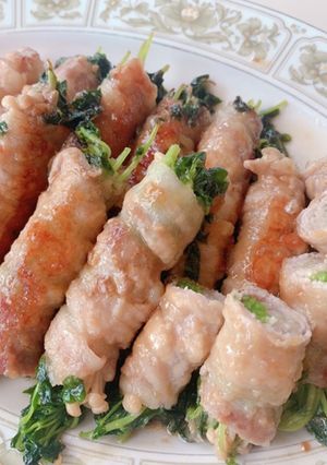 野菜いっぱい食べたい豚バラ豆苗えのき巻き-レシピのメイン写真