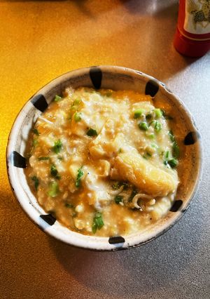 大根菜とじゃこ油揚げの卵シャンタン粥-レシピのメイン写真