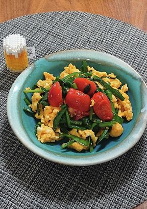 簡単！ニラトマト玉子炒め-レシピのメイン写真