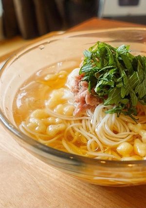 【簡単5分】ごま油香る清涼シーチキン素麺-レシピのメイン写真