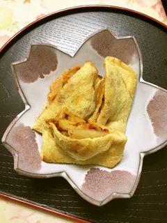 キムチ納豆の油揚げ袋焼き-レシピのメイン写真