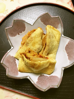 キムチ納豆の油揚げ袋焼き-レシピのメイン写真