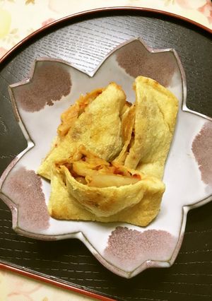 キムチ納豆の油揚げ袋焼き-レシピのメイン写真