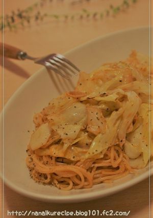 キャベツとガーリックのピリ辛マヨパスタ-レシピのメイン写真