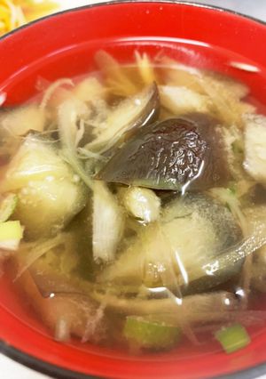 茄子と茗荷のお味噌汁-レシピのメイン写真