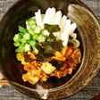 豚キムチおくら山芋の夏の三色うどん