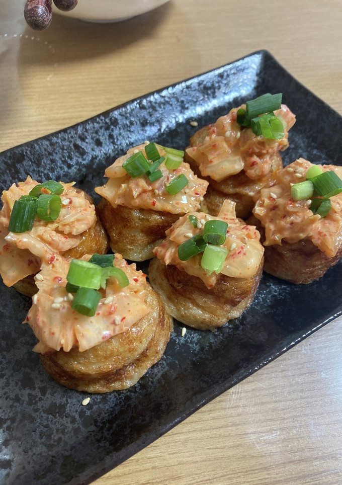 おつまみにキムマヨたこ焼き♫-レシピのメイン写真