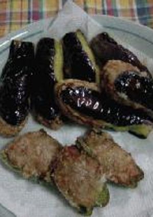 茄子とピーマンの肉詰め-レシピのメイン写真
