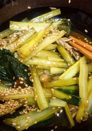 小松菜と舞茸の酢醤油炒め-レシピのメイン写真