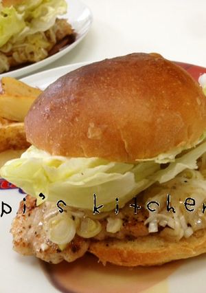 大好きな佐世保バーガー＝ネギ塩豚っしょ❤-レシピのメイン写真