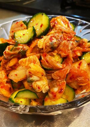 男飯★キムチ一気消費！浅蜊胡瓜ごま油和え-レシピのメイン写真