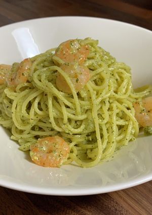 バジルとエビのクリームパスタ-レシピのメイン写真
