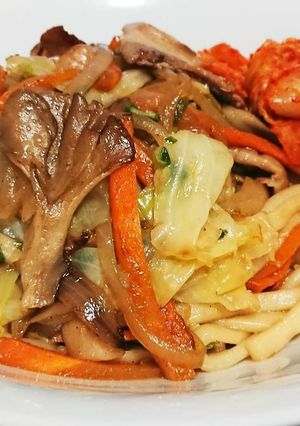 超簡単！野菜たっぷり白だし焼きうどん！-レシピのメイン写真