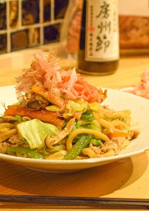 房州節だし醤油の焼きうどん-レシピのメイン写真