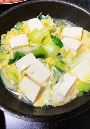 青梗菜と豆腐かき玉の中華煮-レシピのメイン写真
