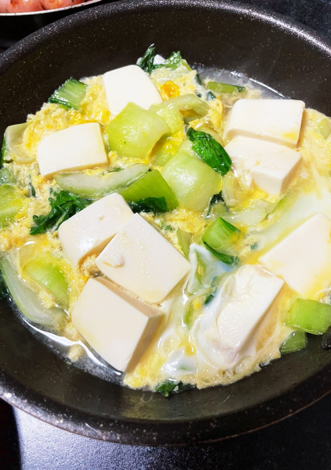 青梗菜と豆腐かき玉の中華煮-レシピのメイン写真
