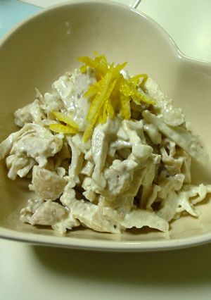 鶏皮の柚子こしょうマヨ和え-レシピのメイン写真